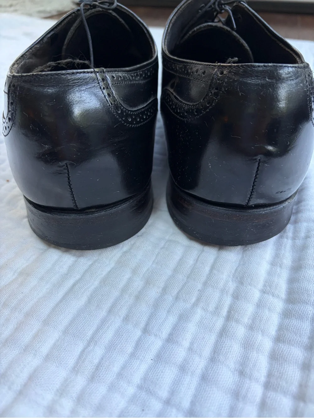 Vintage Bostonian Foot Savers Men’s 11.5 Black Leather Wingtip Oxford USA